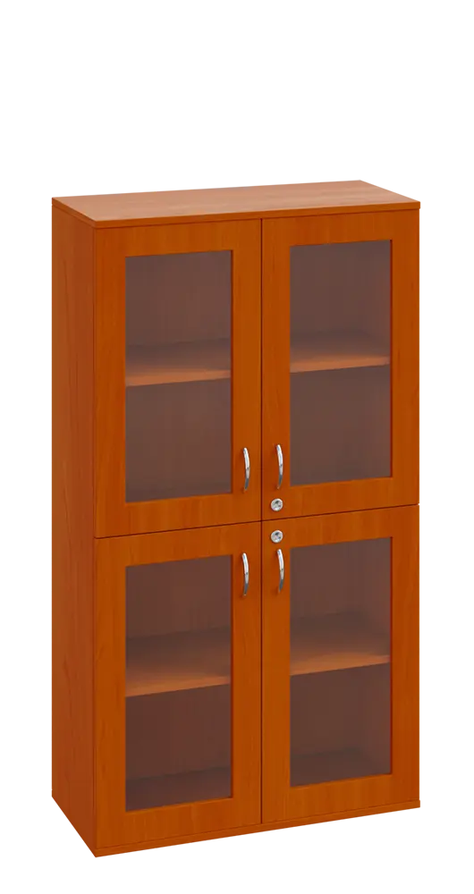 SPO 23 skříň 4-dveřová/ sklo lamino - třešeň šumavská